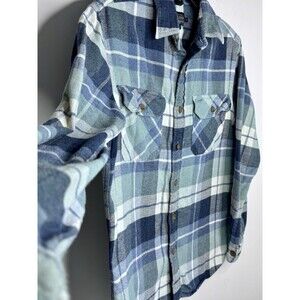 Pendleton Burnside Shirt Mens Small Plaid Blue Gray Black THE BUCKLE flannel